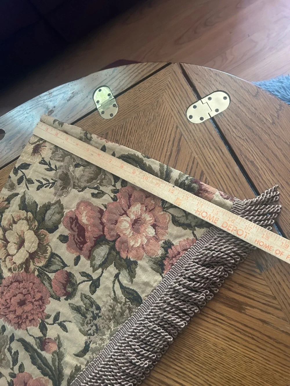Three Vintage Floral Tapestry Valences w Fringe